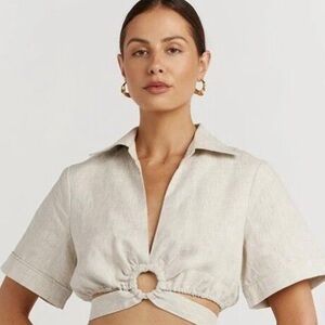 DISSH O ring linen crop top